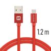 Swissten - Textile - USB to USB-C - 1.2 mtr - Fast Charging - Rood - Thumbnail Image 1