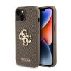 Guess iPhone 15 Plus-Backcover hoesje Perforated 4G - glitter - Taupe - 1 - Cityhoesje.nl