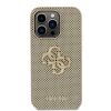 Guess iPhone 15 Pro Backcover hoesje Perforated 4G - glitter - Goud2