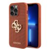 Guess iPhone 15 Pro Backcover hoesje Perforated 4G - glitter - Oranje