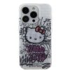 Hello Kitty iPhone 15 Pro Max TPU Back Cover hoesje - Graffiti Kitty on bricks - Wit2