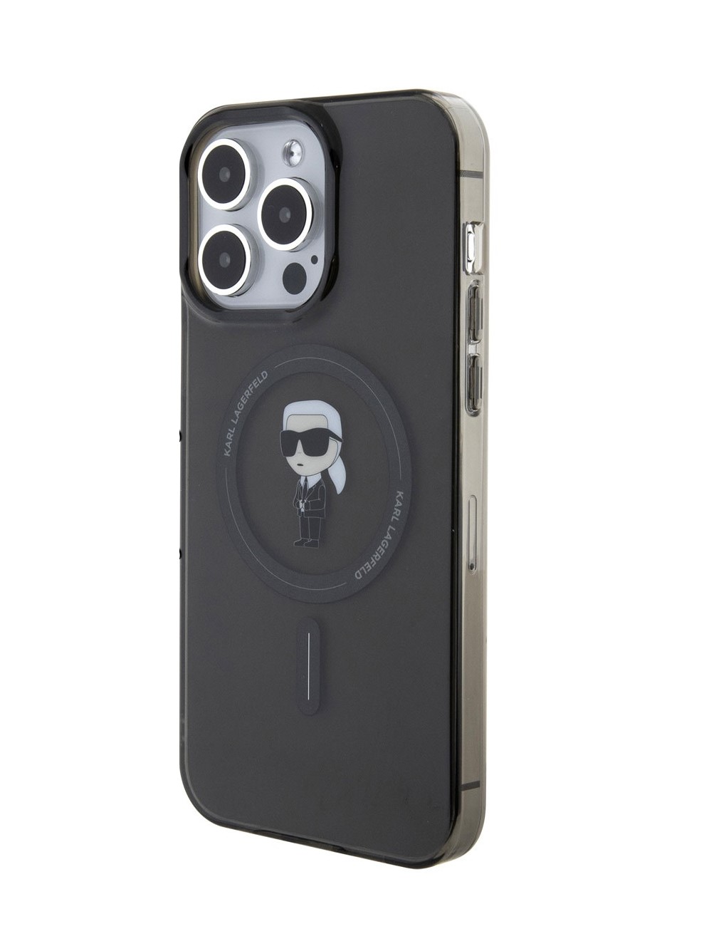 Karl Lagerfeld iPhone 15 Pro Hardcase hoesje - Magsafe compatible - Ikonik - Zwart - 2 - Cityhoesje.nl