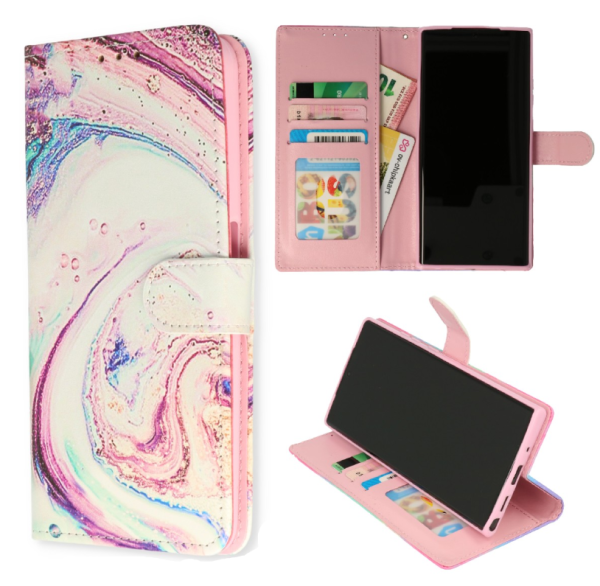 Cityhoesje-Samsung-A15-Bookcase - Marmer Galaxy