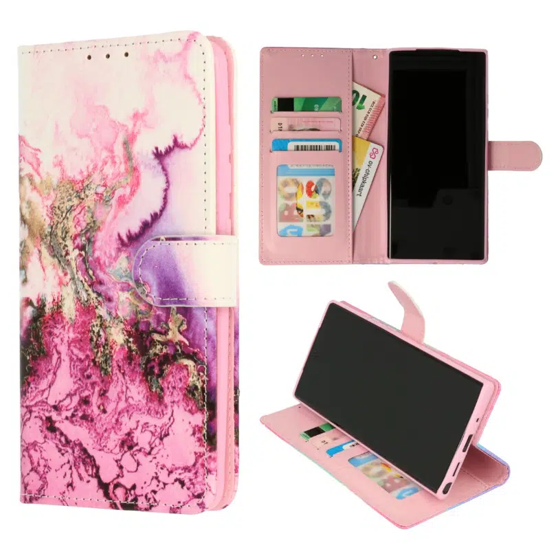 Samsung-A15 5G-Bookcase Print-Marmer Paars-1-Cityhoesje.nl