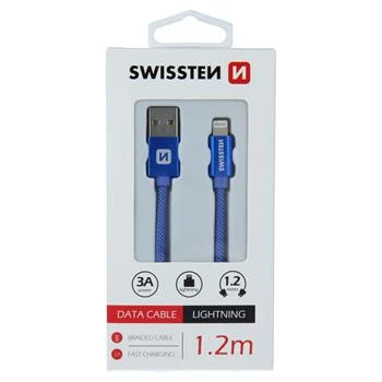 Swissten Textile Lightning Cable - 71523208 - 1.2m - Blue