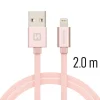 Swissten Textile Lightning Cable - 71523305 - 2m - Rose Gold5