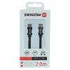 Swissten Textile Type-C to Type-C Cable - 2m - Zwart - 1- Cityhoesje.nl