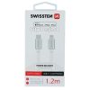 Swissten Textile USB-C To MFI Lightning Cable - 1.2m - Silver - 1 - Cityhoesje.nl