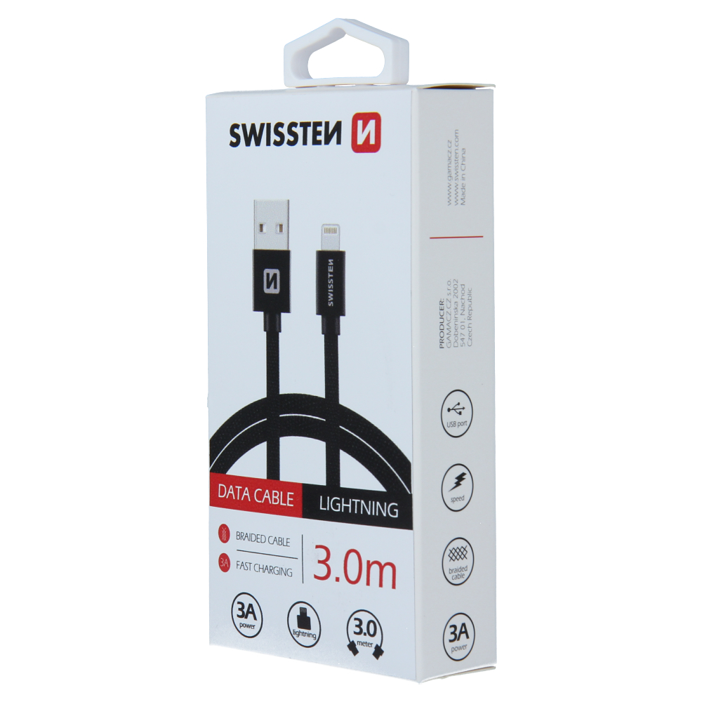 Swissten-Textile-USB-MFI-Lightning-Cable-3m-Zwart-2-Cityhoesje.nl_