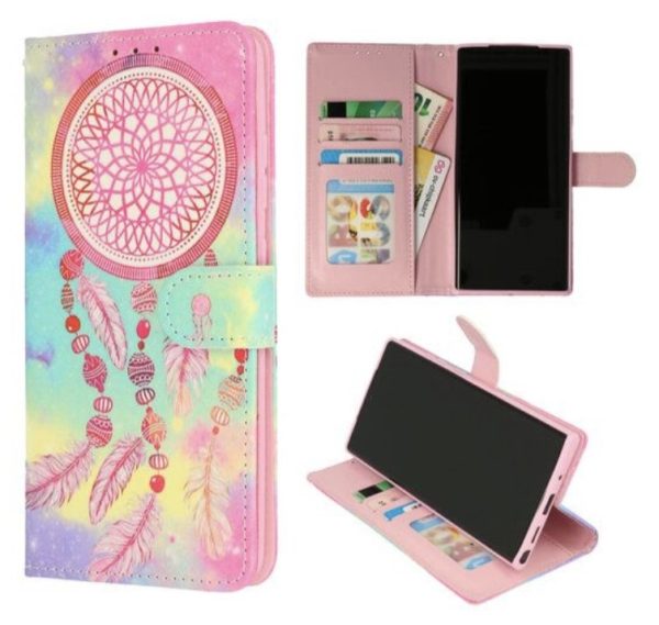 Cityhoesje-Bookcase-Geschikt voor IPhone 13 / 14-Print Droomvanger Veren