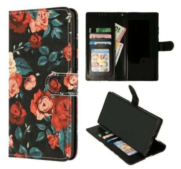 Cityhoesje–Bookcase-Geschikt voor IPhone 13 / 14 - Print Bloemen Vintage