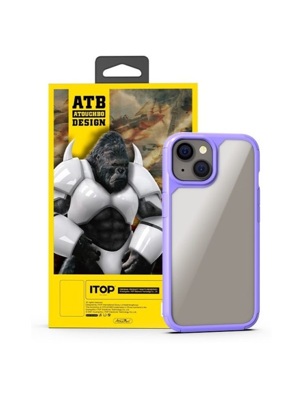 ATB - Backcover iPhone 15 - Transparant - Paars