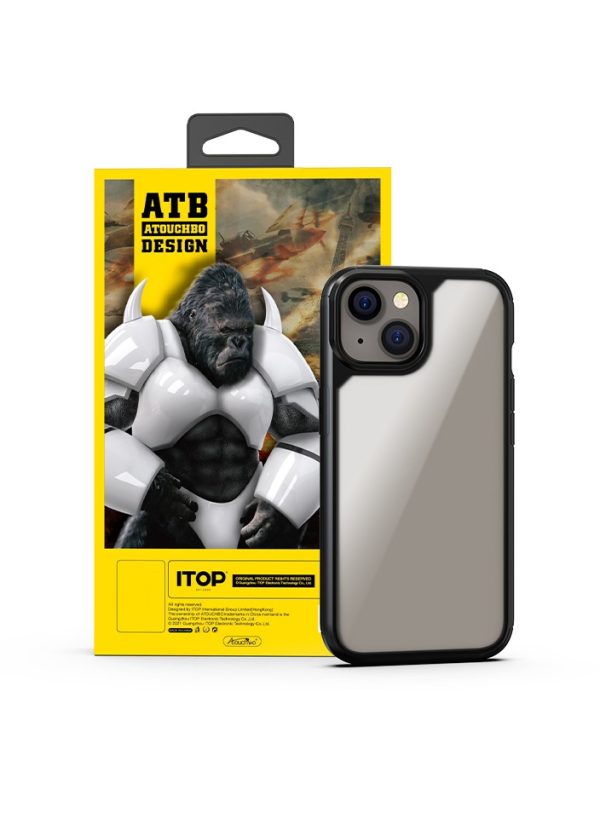 ATB - Backcover iPhone 15 - Transparant - Zwart