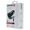 Swissten 2.4A Dual Port Car Charger - Type - C - USB Cable - Black - 2 - Cityhoesje.nl