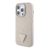 Guess iPhone 15 Pro Backcover hoesje Croco triangle logo - Taupe2