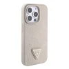 Guess iPhone 15 Pro Backcover hoesje Croco triangle logo - Taupe3