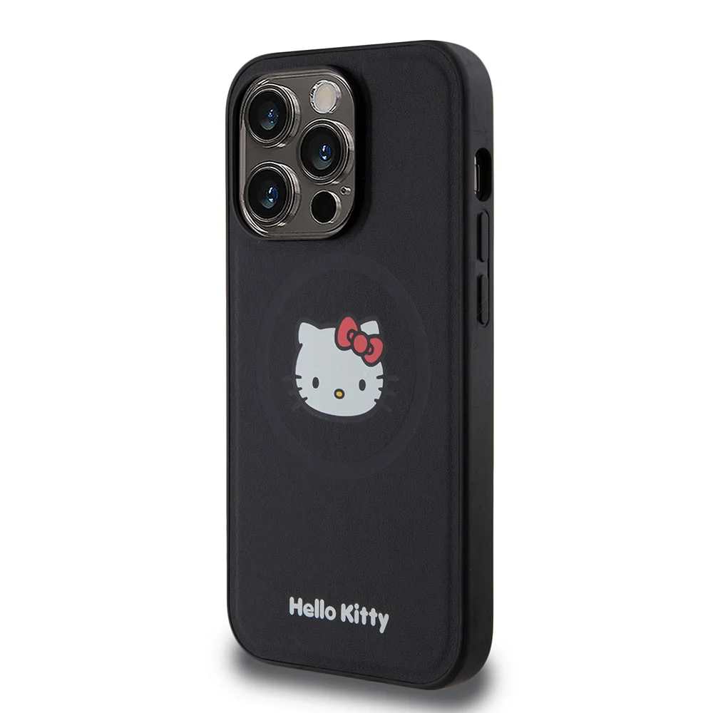 Hello Kitty iPhone 15 Pro Backcover hoesje Magsafe kitty head - Zwart1