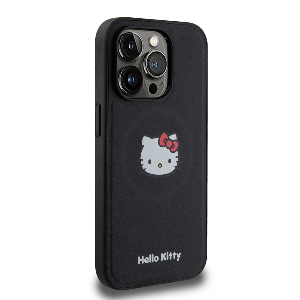 Hello Kitty iPhone 15 Pro Backcover hoesje Magsafe kitty head - Zwart3