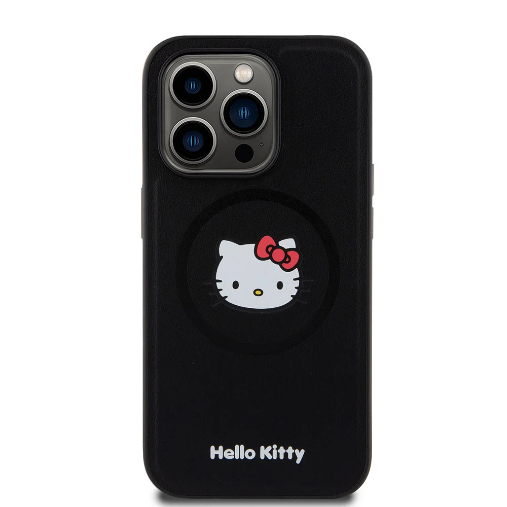 Hello Kitty iPhone 15 Pro Backcover hoesje Magsafe kitty head - Zwart4