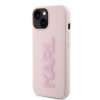 Karl Lagerfeld iPhone 15 Plus & iPhone 14 Plus Backcover hoesje 3D logo glitter - Roze1