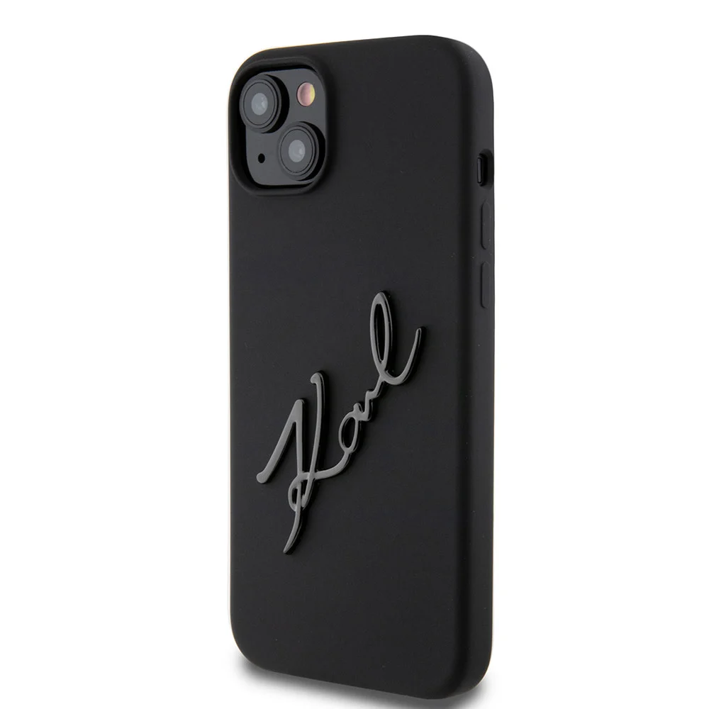 Karl-Lagerfeld-iPhone-15-Plus-iPhone-14-Plus-Backcover-hoesje-Karl-script-logo-Zwart1