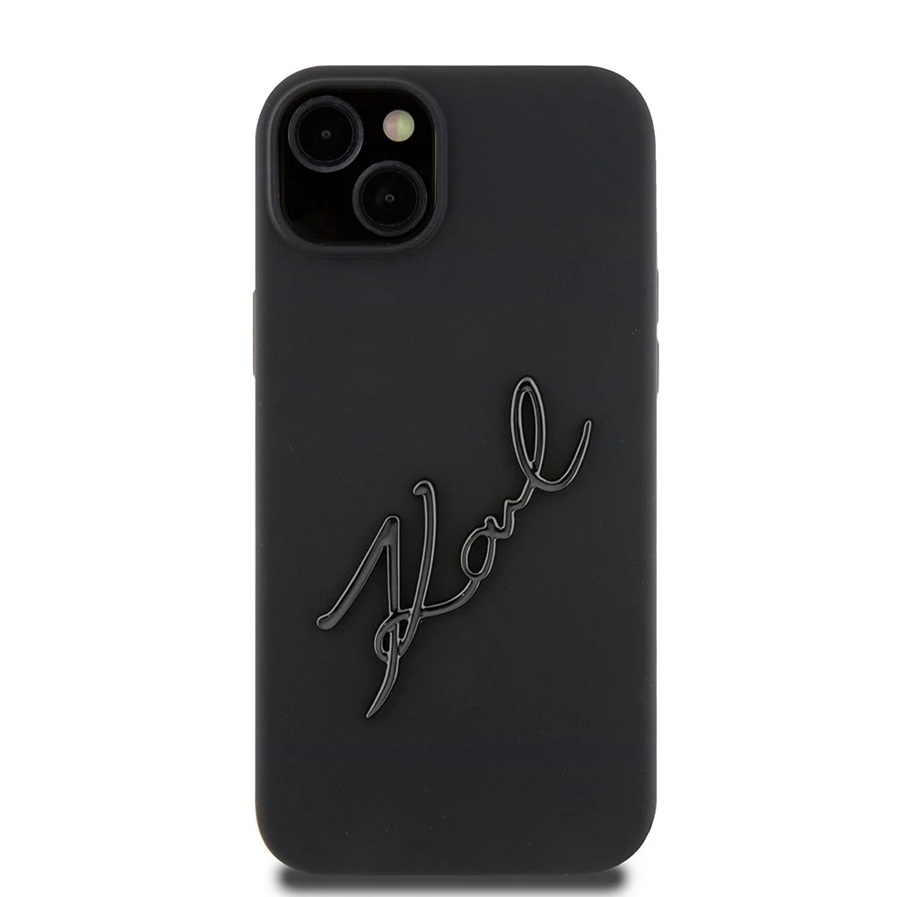 Karl-Lagerfeld-iPhone-15-Plus-iPhone-14-Plus-Backcover-hoesje-Karl-script-logo-Zwart2