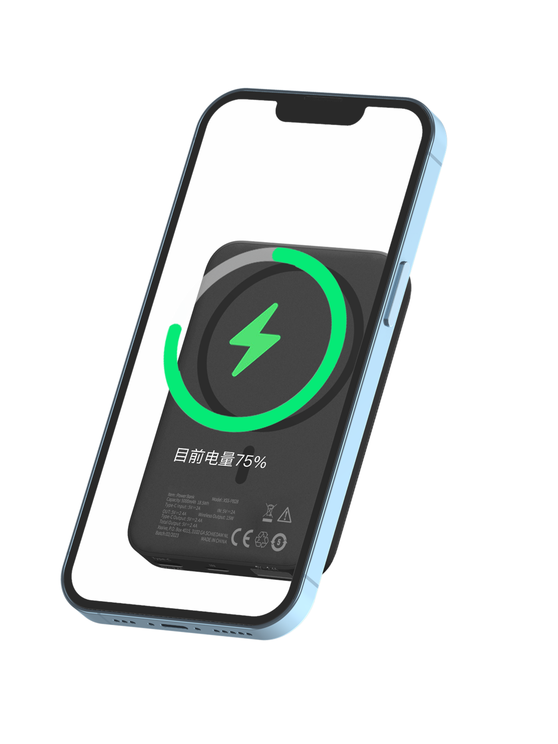 Xssive Magnetic Wireless Powerbank with Standard 5000mAh XS-PB28 - Zwart2