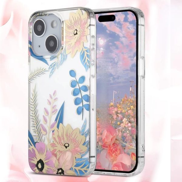 Sino Tech – Backcover iPhone 15 – Transparant – Bloemen