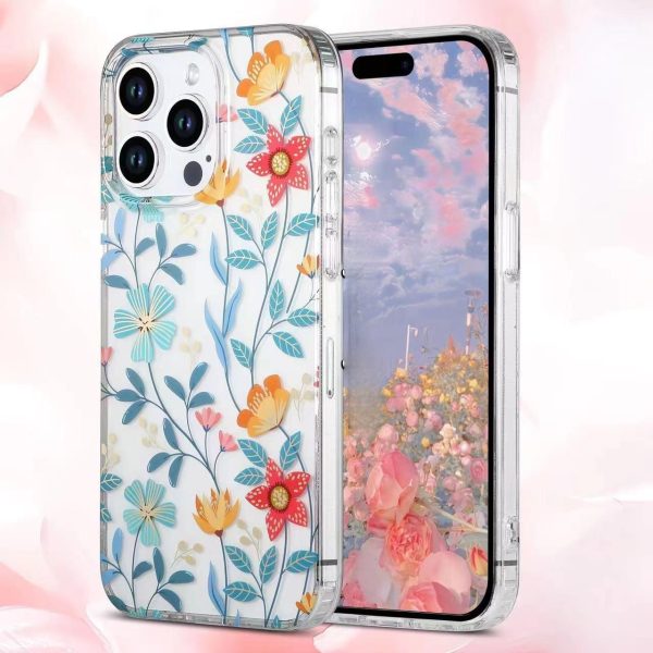 Sino Tech – Backcover iPhone 15 Pro Max – Transparant – Bloemen