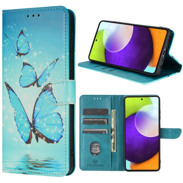 Solidenz-Bookcase-Samsung A53-vlinders Blauw