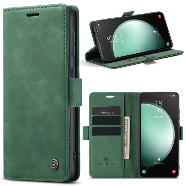 Solidenz - Book cover - Geschikt voor - Samsung S23 FE - Groen