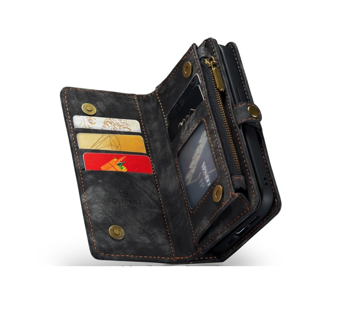 Solidenz-Urban-Wallet-iPhone 15-hoesje-Zwart-3-Cityhoesje.nl