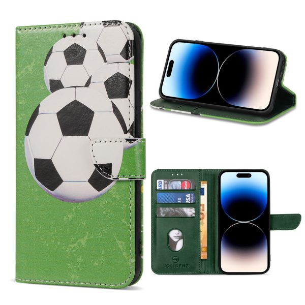 Solidenz – Bookcase iPhone 14 Plus-15 Plus - Voetbal-Groen