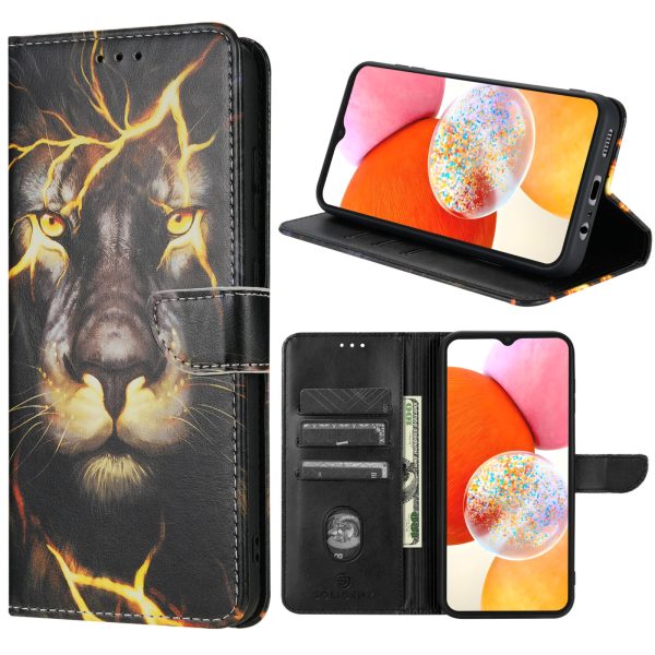 Solidenz – Bookcase – Geschikt voor – Samsung A25 – Print Leeuw