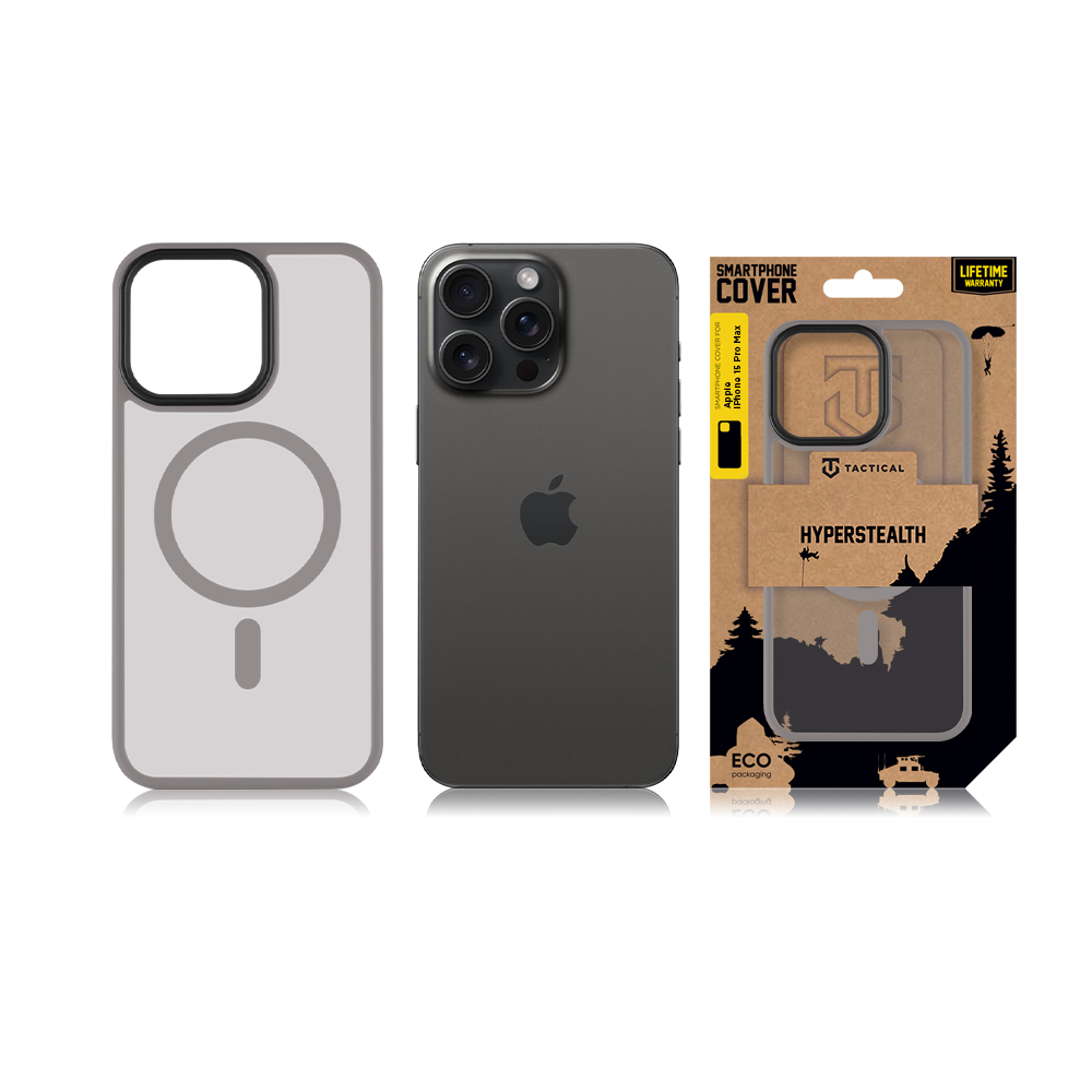 Tactical - Backcover iPhone 15 Pro Max - Magsafe - Hyperstealth - Licht Grijs - Afbeelding 4