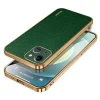 iPhone 15-Sulada Litchi Texture PU Leather Coated PC+TPU Backcover -Groen-1-Cityhoesje.nl