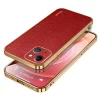iPhone 15-Sulada Litchi Texture PU Leather Coated PC+TPU Backcover -Rood -1-Cityhoesje.nl