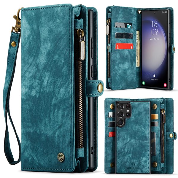 Solidenz Urban Samsung S23 Ultra-Wallet – Blauw