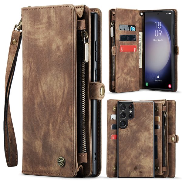 Solidenz-Samsung S23 Ultra-Urban-Wallet-hoesje – Bruin
