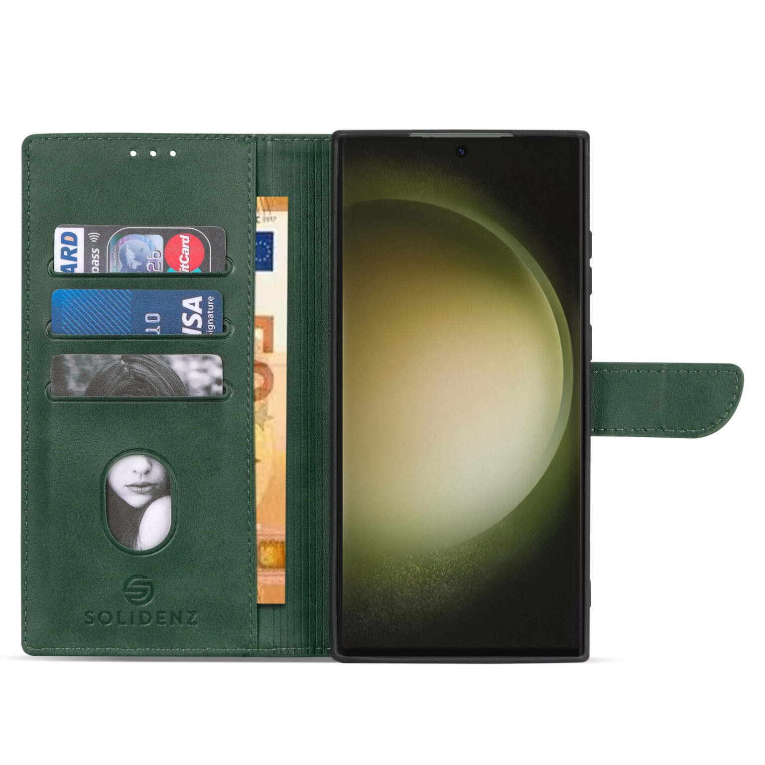 Solidenz – Bookcase – Geschikt voor – Samsung S24 Ultra – Groen - Afbeelding 4