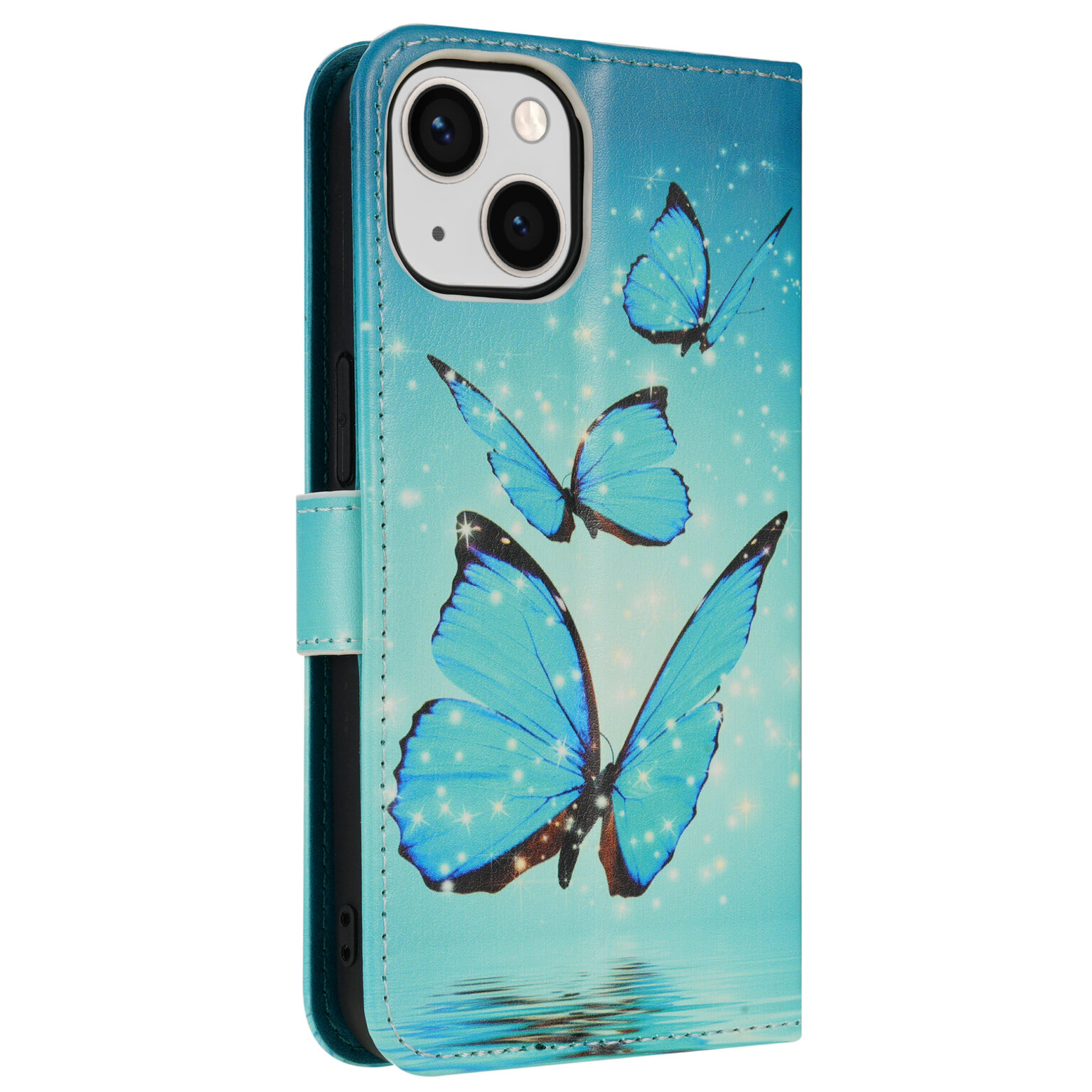 Solidenz Urban – Bookcase – iPhone 13/14 – Vlinder Blauw - Afbeelding 3