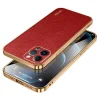 iPhone 15 Pro-Sulada Litchi Texture PU Leather Coated PC+TPU Backcover -Rood -1-Cityhoesje.nl
