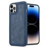 iPhone 15 Pro-X-LEVEL For Line Splicing Anti-Slip Cover PU Leather Coated TPU Wear-Resistant Backcase - Blauw-Cityhoesje.nl