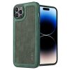 iPhone 15 Pro-X-LEVEL For Line Splicing Anti-Slip Cover PU Leather Coated TPU Wear-Resistant Backcase - Groen-Cityhoesje.nl