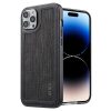 iPhone 15 Pro-X-LEVEL For Line Splicing Anti-Slip Cover PU Leather Coated TPU Wear-Resistant Backcase -Zwart-Cityhoesje.nl