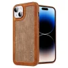 iPhone 15-X-LEVEL For Line Splicing Anti-Slip Cover PU Leather Coated TPU Wear-Resistant Backcase - Bruin-Cityhoesje.nl
