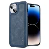iPhone 15-X-LEVEL For Line Splicing Anti-Slip Cover PU Leather Coated TPU Wear-Resistant Backcase -Donker Blauw-1-Cityhoesje.nl