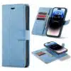Cityhoesje-Bookcase-iPhone 16 Pro-2 in 1-Blauw - Thumbnail Image 1