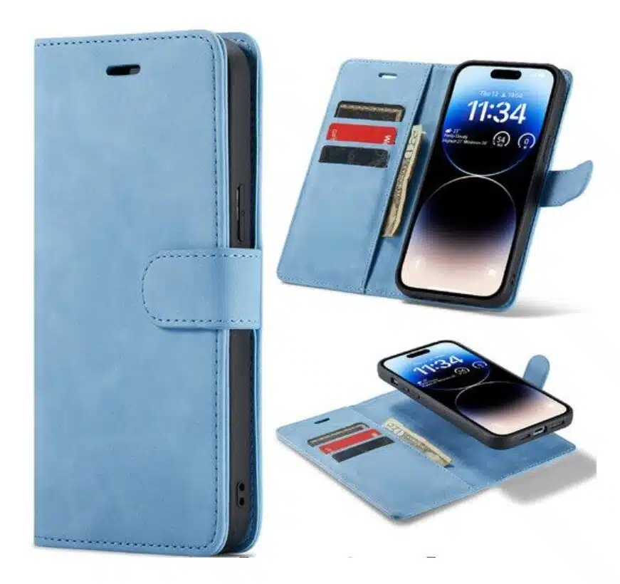 Cityhoesje-Bookcase-iPhone 16 Pro-2 in 1-Blauw - Afbeelding 1