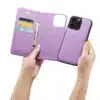 Cityhoesje-Bookcase-iPhone 16 Pro-2 in 1-Paars - Thumbnail Image 3